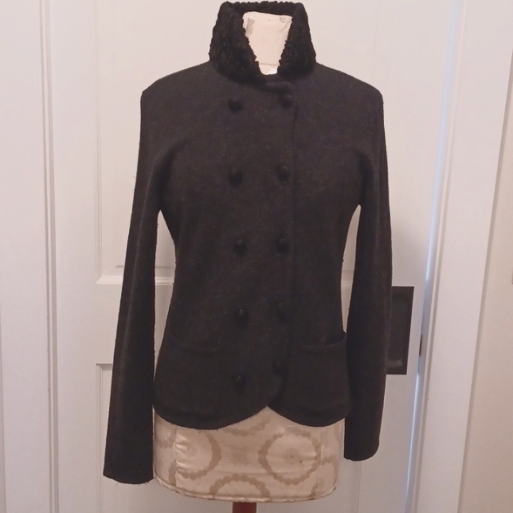 VTG Ralph Lauren Charcoal Grey Heather Lambs Wool Sweater, Rare, M